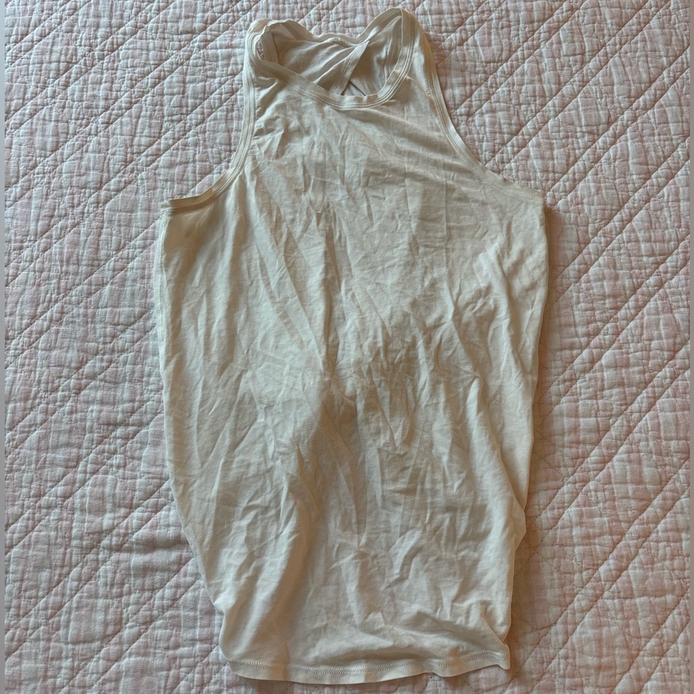 Lululemon Women's White Knotted Tie Tank Top